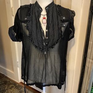 Bolongaro Trevor sheer 100% Silk blouse size M